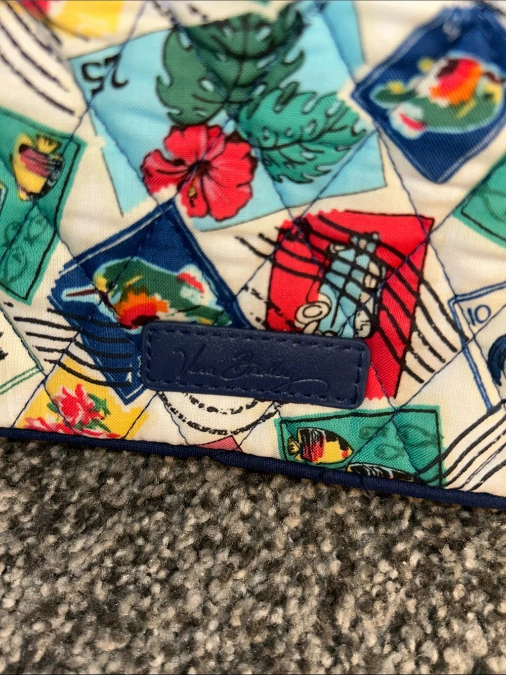 Vera Bradley Quilted Cosmetic Case in Colorful Stamp Print